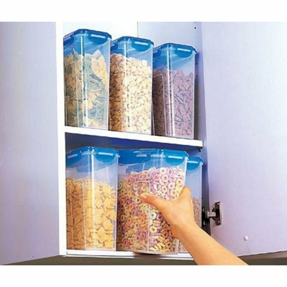 Lock & Lock Set of 2 14-Cup Cereal Containers Storage Set Clear - Picture 7 of 11